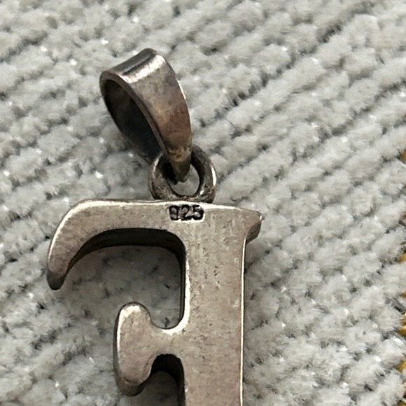 925 Silver Alphabet Pendant Charms - Picture 2 of 4